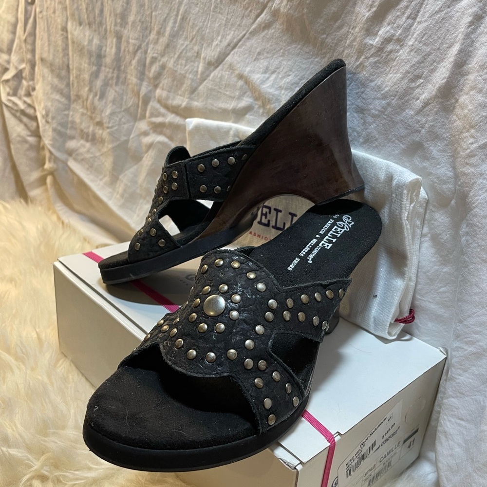 Camille Black Elida - Helle Comfort-  100% Fashion & Wellness shoes size 10 / 41